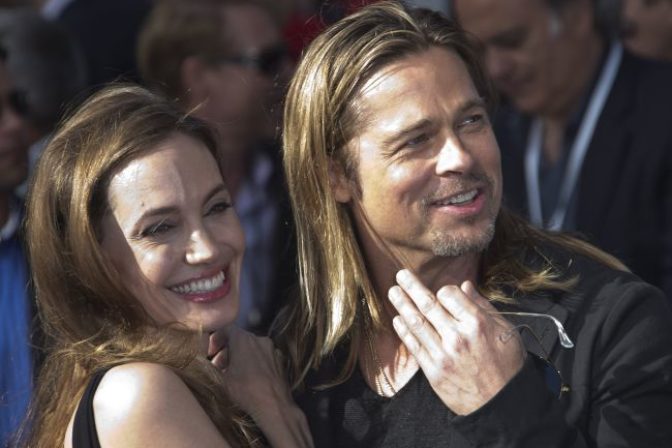 Angelina Jolie a Brad Pitt na svetovej premiére filmu Svetová vojna Z