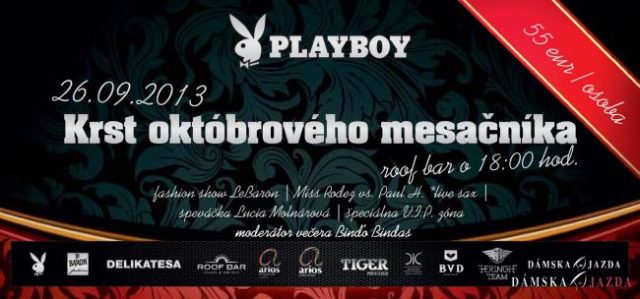 Pozvánka na krst októbrového čísla mesačníka Playboy