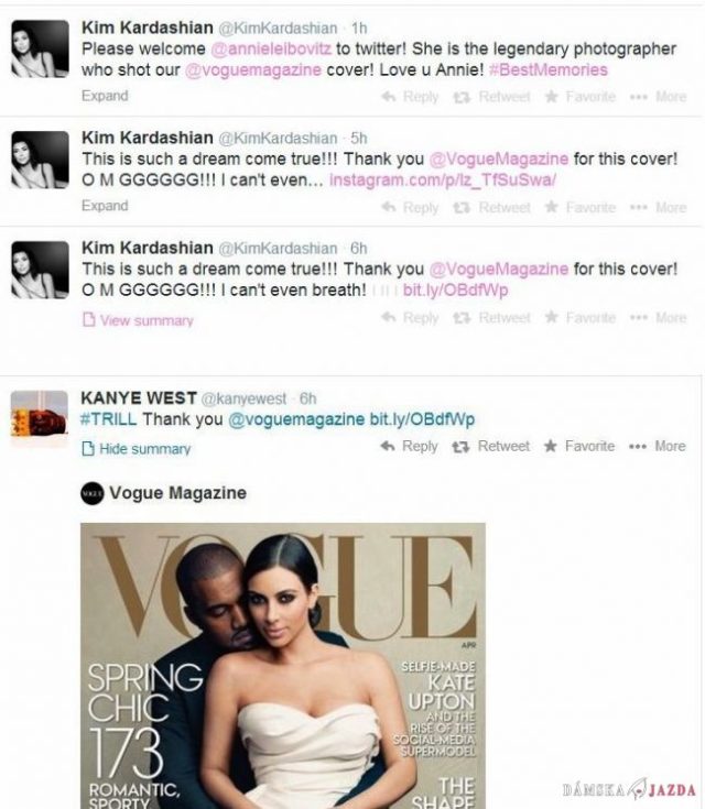 Tweet Kim Kardashian a Kanye West