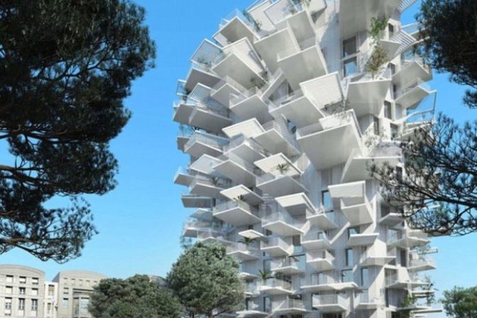 Vo Francúzsku vyrastie panelák inšpirovaný tvarom stromu