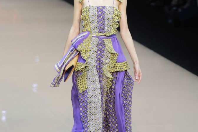 Dlhé fialové šaty - Roberto Cavalli a Just Cavalli