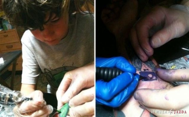 Otec si z lásky k synovi dáva tetovať telo jeho čmáranicami