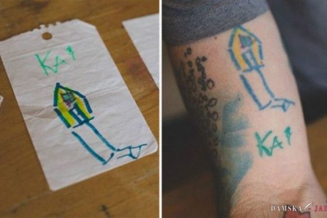 Otec si z lásky k synovi dáva tetovať telo jeho čmáranicami